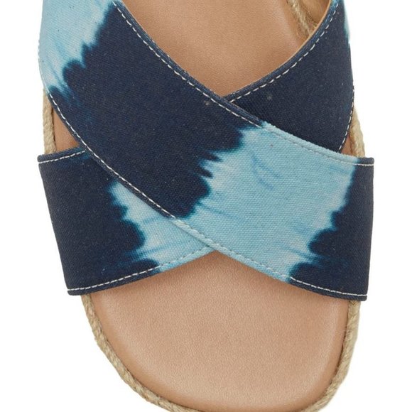 New Lucky Brand Gayte Slide Sandal, Size 6.5 7, 8, 9, 9.5 in Dark Denim Textile - Picture 8 of 11
